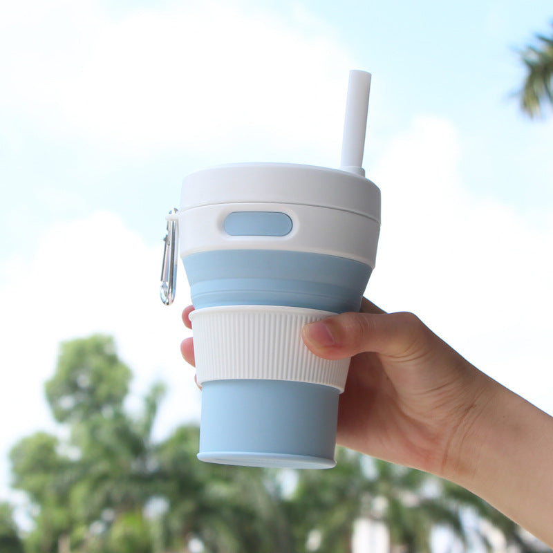 EcoFold™ | Foldable Cup + Straw 450ML – Perfect for On-the-Go!