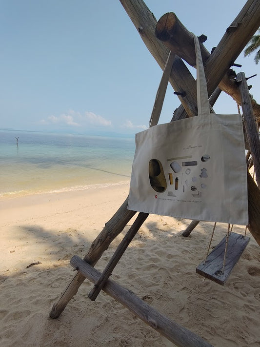 EcoCollected™ | Lamai Beach Large Tote Bag Your Stylish Shopping Mate & Beach Friend!