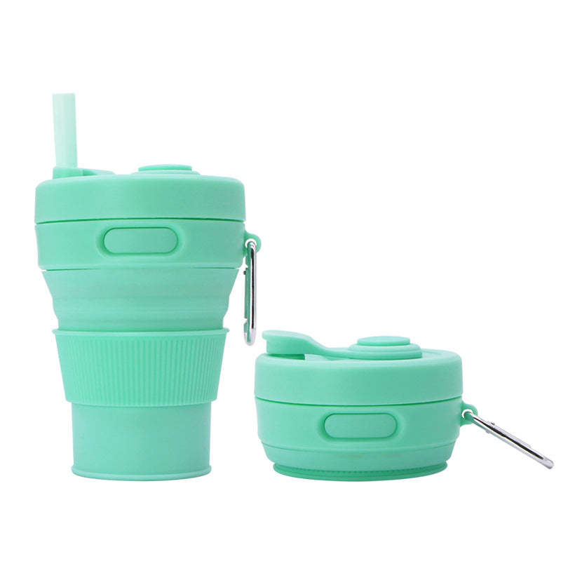 EcoFold™ | Foldable Cup + Straw 450ML – Perfect for On-the-Go!