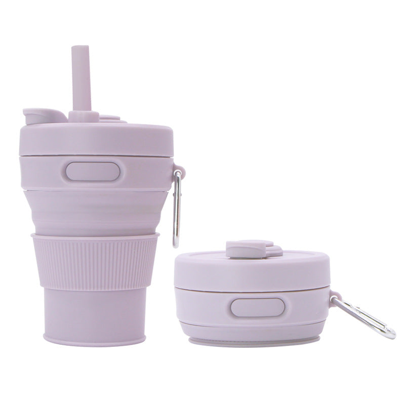 EcoFold™ | Foldable Cup + Straw 450ML – Perfect for On-the-Go!